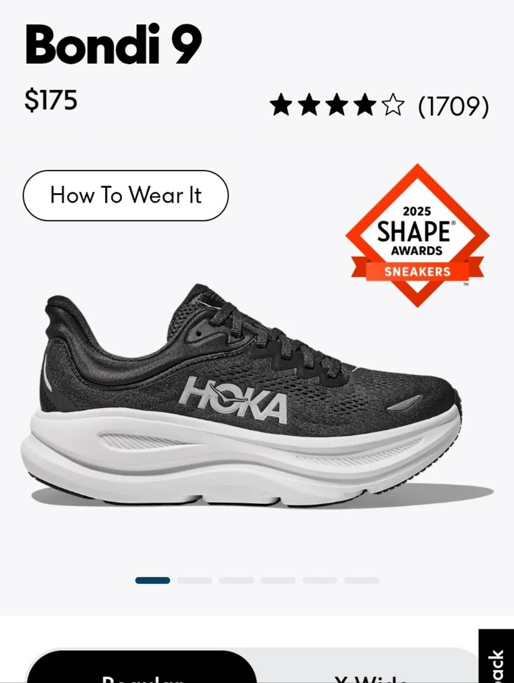 Brand New Never Worn Hoka Women's Size 6.5 Everyday Running Bondi 9 Black White